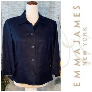 Emma James black Herringbone blazer/jacket.